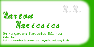 marton maricsics business card